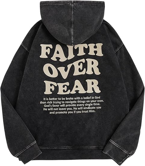 WDIRARA Men's Y2k Letter Graphic Distressed Long Sleeve Hoodie Vintage Hipster Loose Fit Hooded Sweatshirt